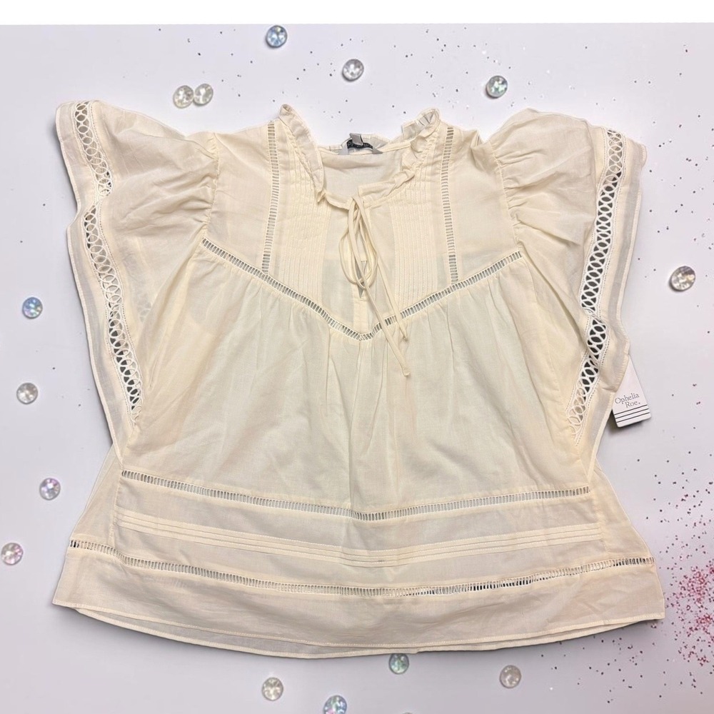 Ophelia Roe - Ivory Cotton Gauze Blouse - Women's Size: XL - *NWT*
